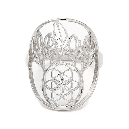 Non-Tarnish 304 Stainless Steel Woven Net/Web with Feather Adjustable Ring for Women RJEW-M149-26P-1