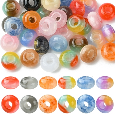 36Pcs 3 Styles Resin European Beads RESI-FS0001-72-1