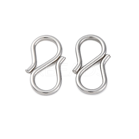 Non-Tarnish 304 Stainless Steel S-Hook Clasps STAS-R157-02P-1