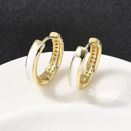 Brass Micro Pave Clear Cubic Zirconia Hoop Earrings EJEW-K276-11G-02-1