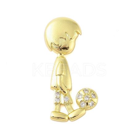 Rack Plating Brass Micro Pave Clear Cubic Zirconia Pendants KK-S380-40A-G-1