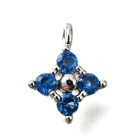 Brass Micro Pave Cubic Zirconia Pendants KK-D356-07A-P-1