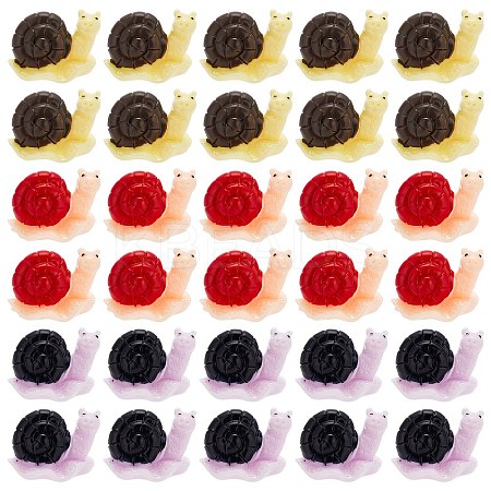 30Pcs 3 Colors Resin Mini Snail Display Decorations AJEW-CP0005-46-1