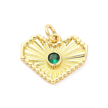 Brass Micro Pave Cubic Zirconia Pendants KK-D325-61G-01-1