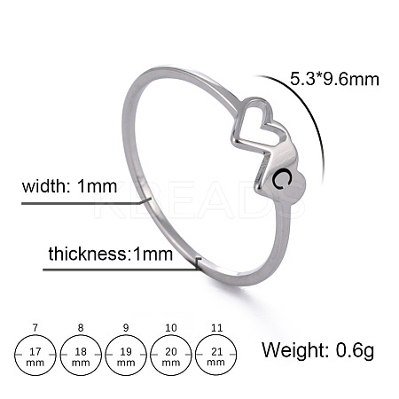 304 Stainless Steel Finger Rings for Women Men FS-WGB974C-08-1