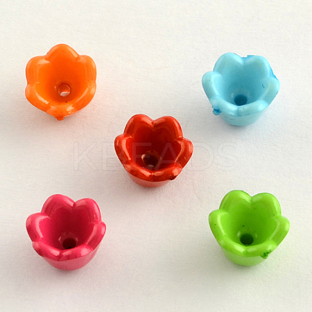 Opaque Acrylic Flower Bead Caps SACR-Q099-M45-1