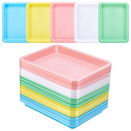 30Pcs 5 Colors A5 PP Plastic Display Trays for Jewelry AJEW-WA0001-32-1