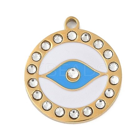 304 Stainless Steel Enamel Pendants STAS-I325-002G-1