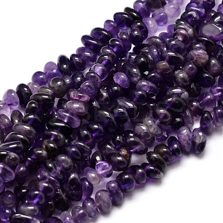 Natural Amethyst Chip Beads Strands X-G-E271-123-1