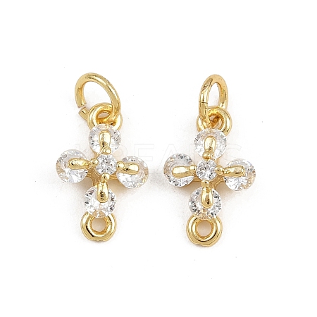 Brass Pave Clear Cubic Zirconia Cross Links KK-A269-57G-1