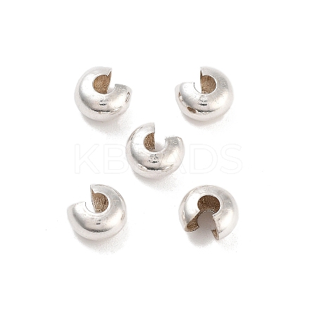 925 Sterling Silver Crimp Beads Cover STER-G027-27S-5mm-1