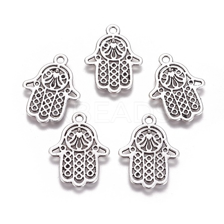 Tibetan Style Filigree Alloy Pendants TIBEP-5262-AS-FF-1