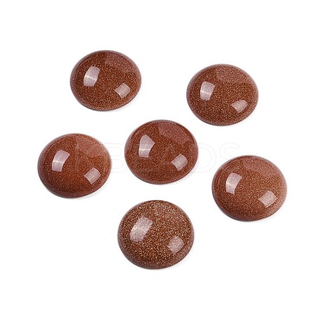Synthetic Goldstone Cabochons G-T020-18mm-43-1