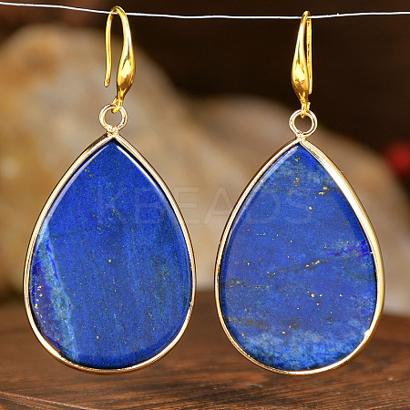 Natural Lapis Lazuli Teardrop Dangle Earrings FS-WG5CAE0-12-1
