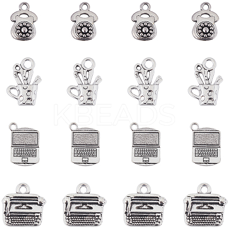 4 Styles Tibetan Style Alloy Pendants FIND-SC0011-03-1