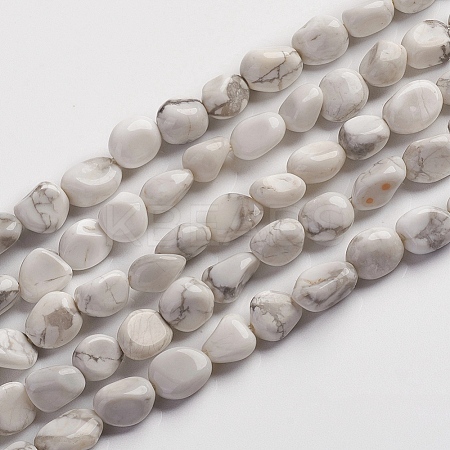 Natural Howlite Beads Strands LS-G-D0002-B34-1