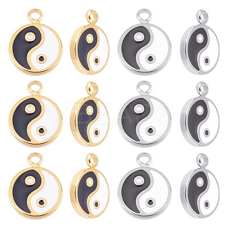 12Pcs 2 Colors Fashion 304 Stainless Steel Enamel Charms STAS-UN0035-98-1