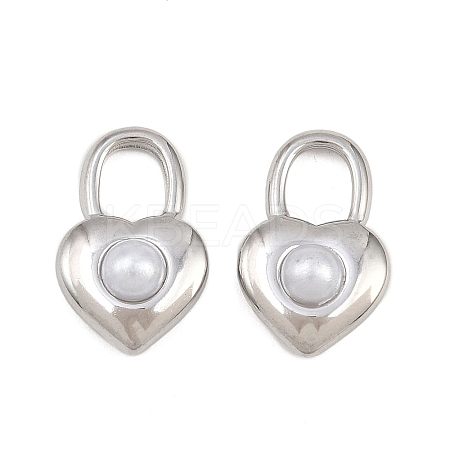 304 Stainless Steel & ABS Plastic Imitation Pearl Pendants STAS-Z166-13P-1