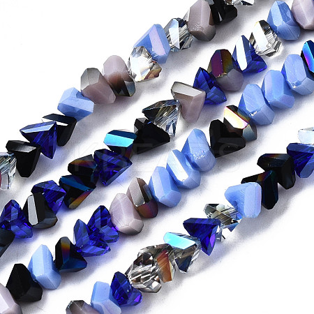 Electroplate Glass Beads Strands EGLA-N002-06F-1