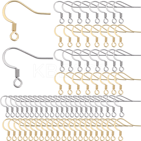 SUNNYCLUE 200Pcs 2 Styles 304 Stainless Steel French Hooks with Coil STAS-SC0006-78-1