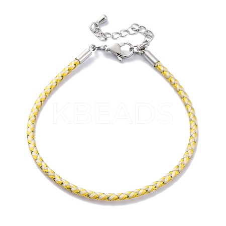 Polyester Cord Braided Bracelet Makings MAK-Z003-01P-14-1
