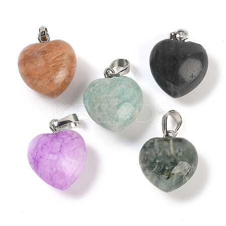 Natural Mixed Stone Pendants G-J386-H-P-1
