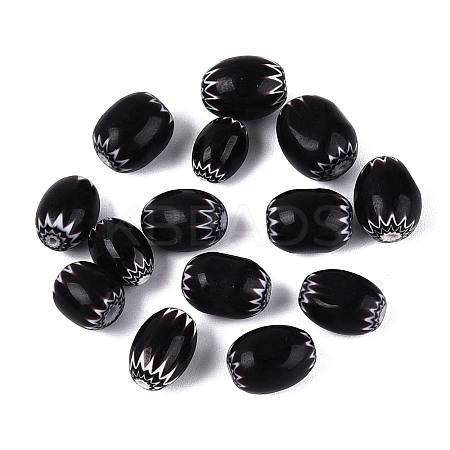 Handmade Millefiori Glass Barrel Beads LS-LA-N002-02B-1