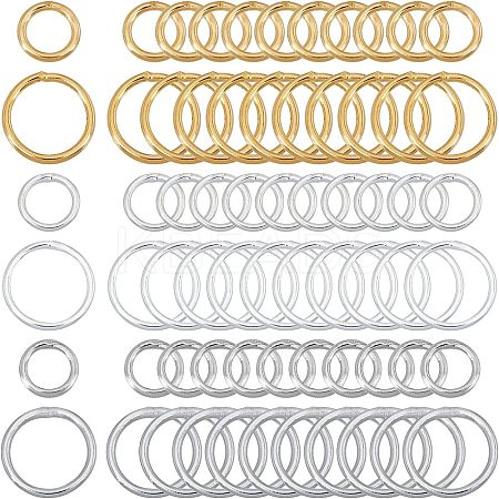 300Pcs 6 Style Brass Soldered Closed Jump Rings KK-CA0002-95-1