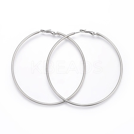 Tarnish Resistant 201 Stainless Steel Hoop Earrings EJEW-F188-24P-E-1