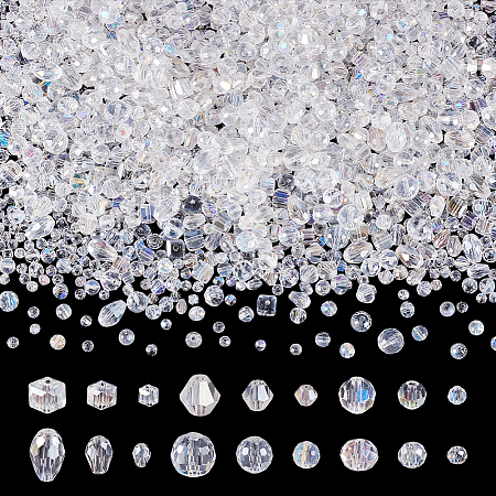 2450Pcs 18 Styles Electroplate Glass Beads EGLA-WR0001-05-1