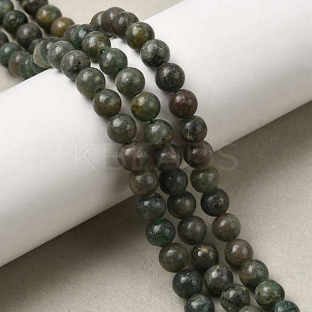 Natural Green Apatite Beads Strands G-K350-C04-6mm-1