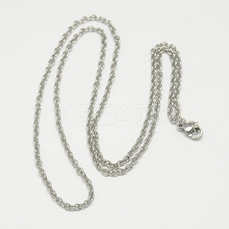 Trendy Unisex 304 Stainless Steel Cable Chain Necklaces NJEW-L043-16P-1