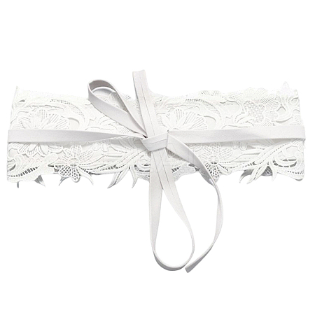 Imitation Leather Flower Lace Wide Chain Belts AJEW-WH20077-032B-1