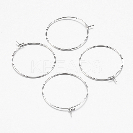 316 Surgical Stainless Steel Hoop Earrings Findings LS-STAS-I097-050C-1