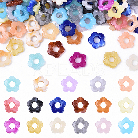 100Pcs Gradient Color Transparent Acrylic Beads OACR-YW0003-37-1