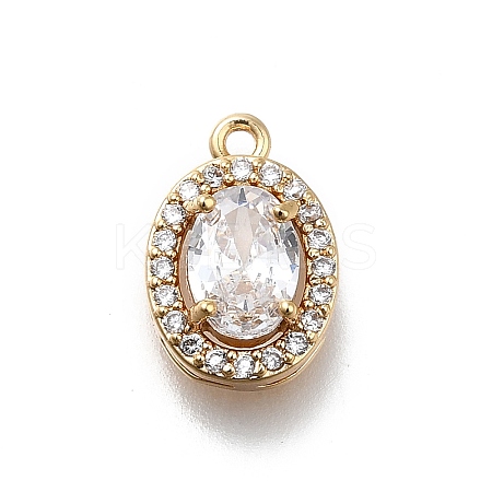 Brass Micro Pave Cubic Zirconia Pendants KK-D312-09G-02-1