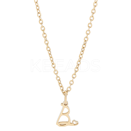 1pc 304 Stainless Steel Letter Pendant Necklaces NJEW-LP0001-39B-G-1