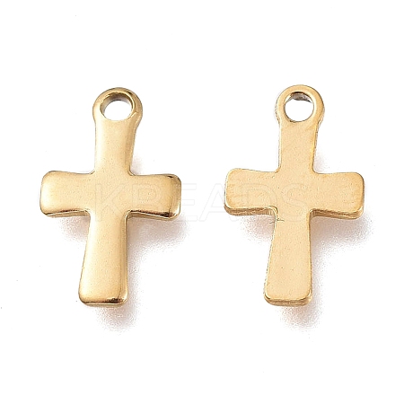 Ion Plating(IP) 304 Stainless Steel Tiny Cross Charms LS-STAS-E104-34G-1