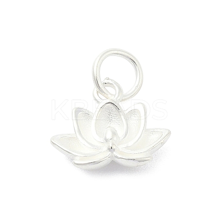 925 Sterling Silver Flower Charms with Jump Rings and 925 Stamp STER-M021-02S-04-1