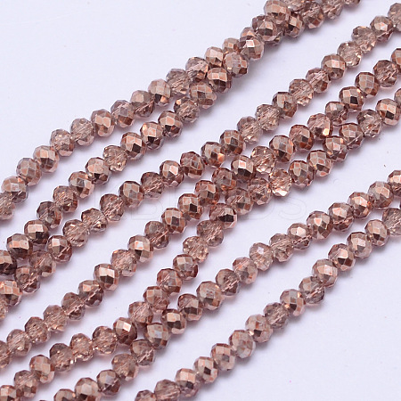 Spray Painted Transparent Glass Bead Strands DGLA-J001-C13-1