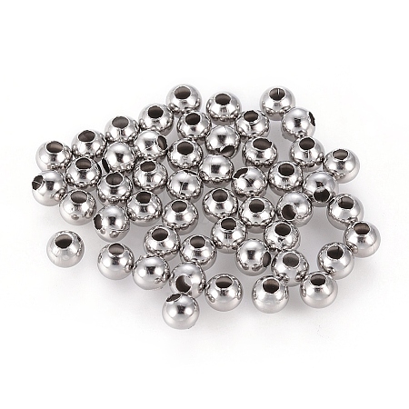 Non-Tarnish 304 Stainless Steel Round Seamed Beads A-STAS-R032-6mm-1