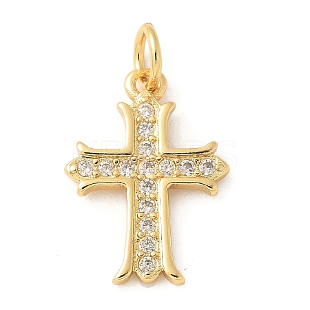 Brass Micro Pave Cubic Zirconia Pendants KK-U053-02G-02-1