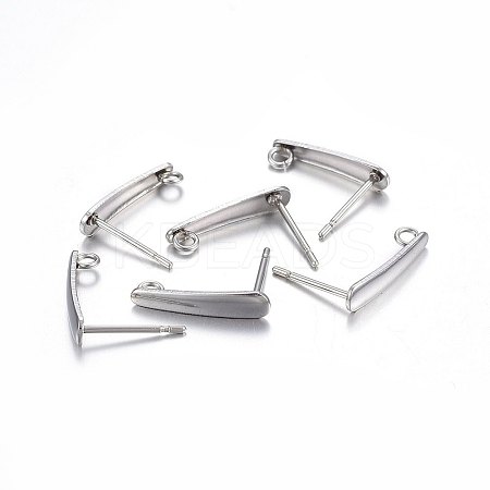 Non-Tarnish 201 Stainless Steel Stud Earring Findings LS-X-STAS-P210-39P-1