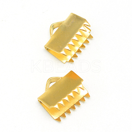 304 Stainless Steel Ribbon Crimp Ends X-STAS-T008-262-1