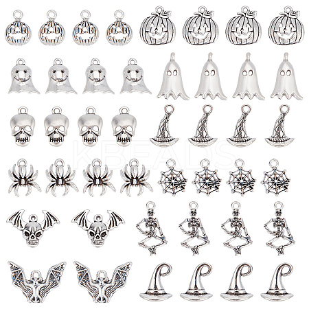 72Pcs 12 Styles Tibetan Style Alloy Pendants FIND-SC0004-41-1