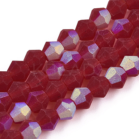 Imitate Austrian Crystal Bicone Frosted Glass Beads Strands LS-GLAA-F029-TM2mm-A27-1