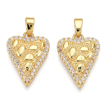 Brass Micro Pave Cubic Zirconia Pendants KK-N254-241G-1
