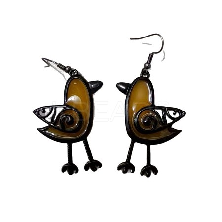 Bird Alloy Resin Dangle Earrings FS-WG8BC40-04-1