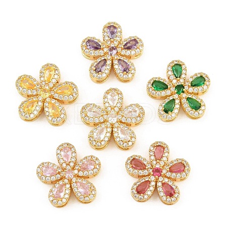 Brass Micro Pave Cubic Zirconia Pendants CU-CBA3D67-06G-1