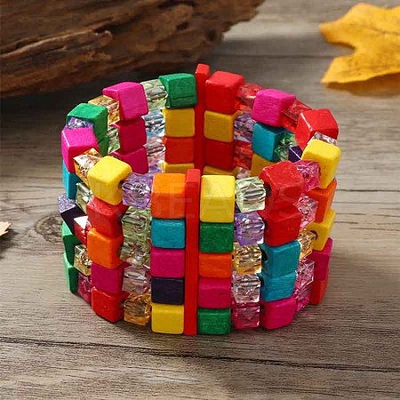 Bohemia & Ethnic Style Wood Stretch Bracelets for Women WG33998-12-1